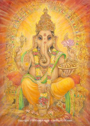 Ganesh Orange by Frances Knight - VedicArt108.com