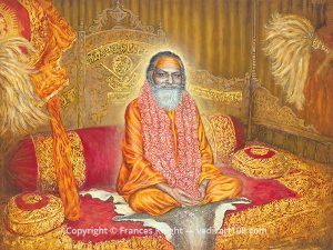 Guru Dev on Couch by Frances Knight - VedicArt108.com