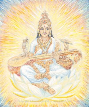 Saraswati by Frances Knight - VedicArt108.com